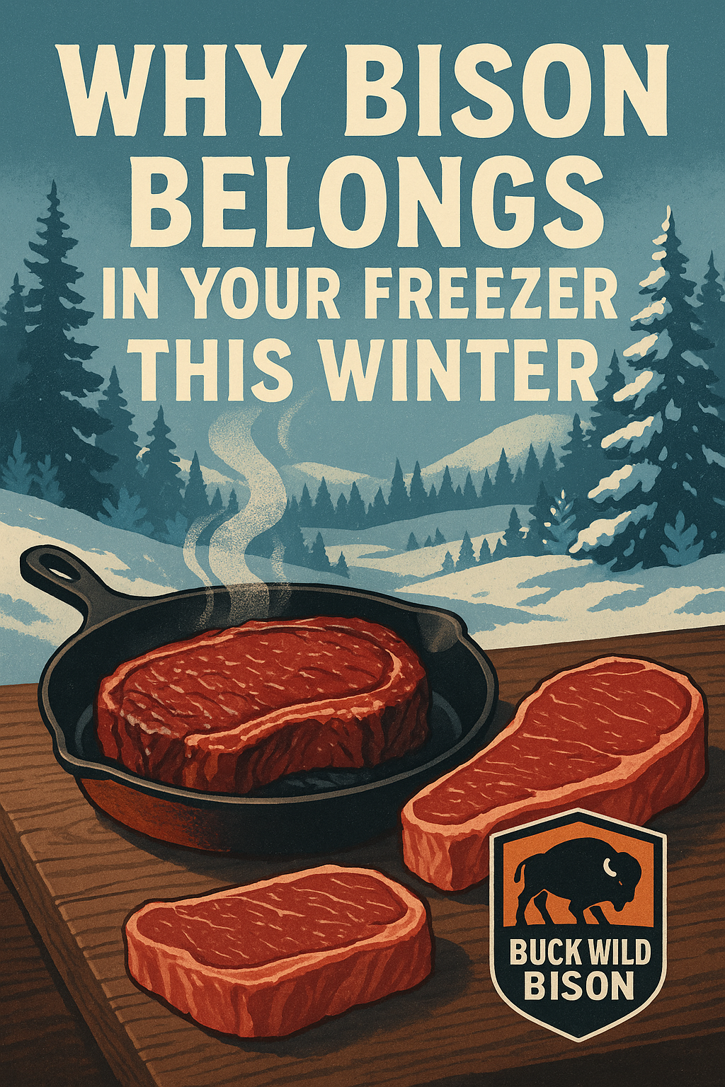 bison meat in freezer