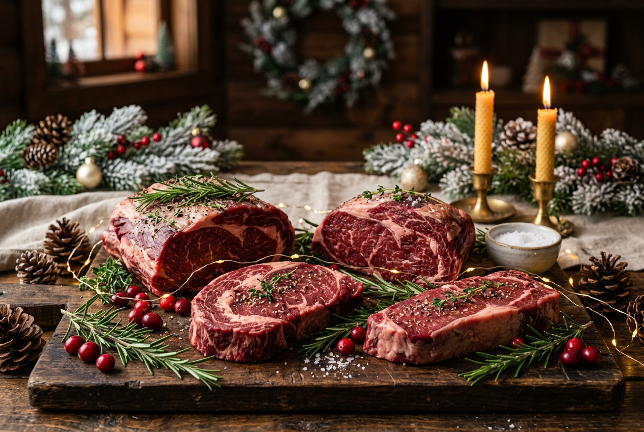 Bison meat in a holiday setting 