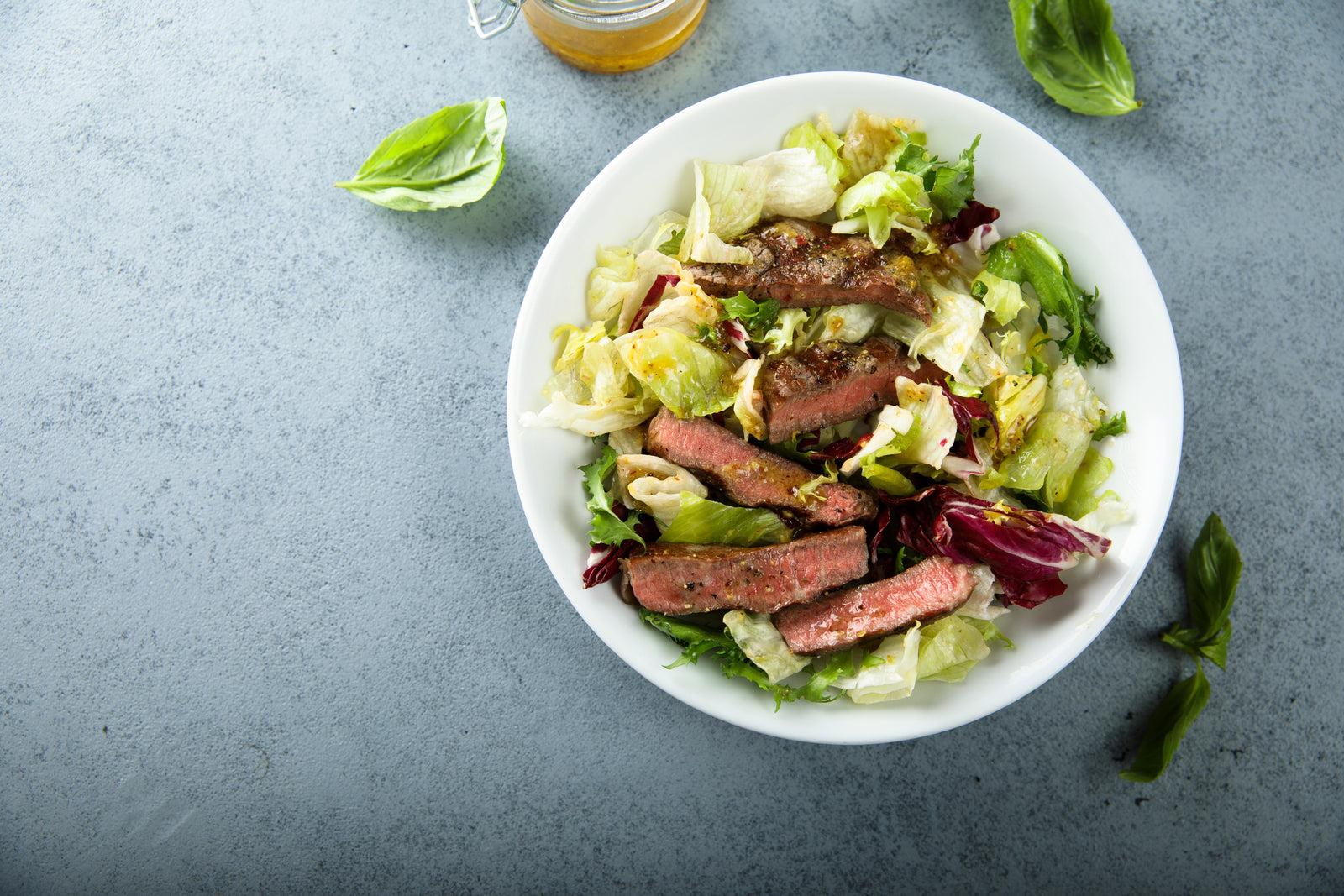 bison steak salad