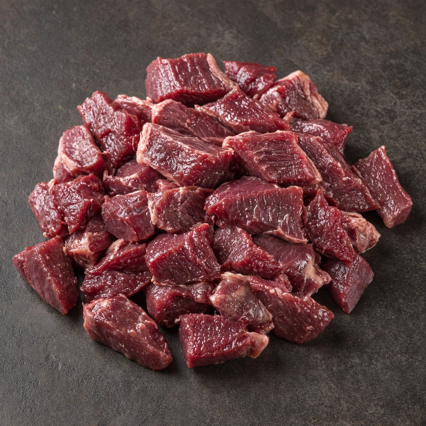 Elk heart meat chopped